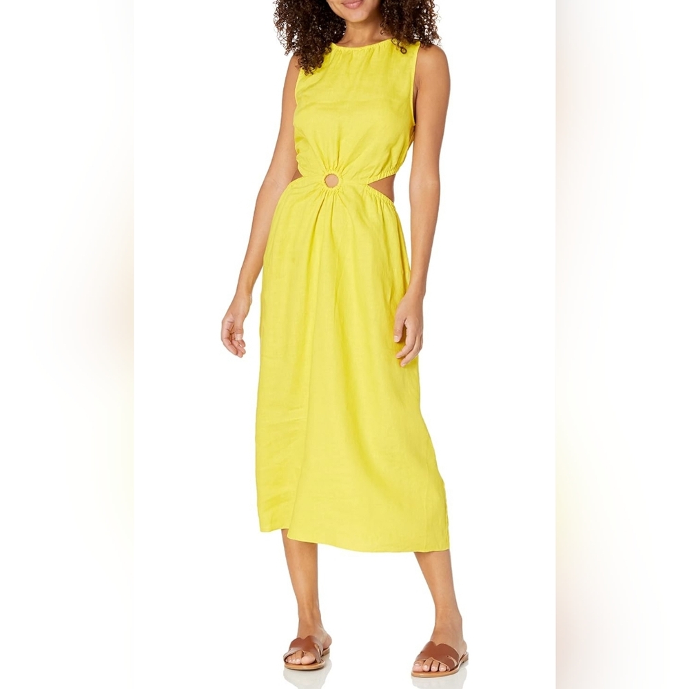 The Drop Yellow Cut-Out Midi Dress